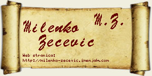 Milenko Zečević vizit kartica